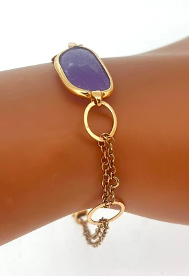 9ct Rose Gold & Lavender Quartz Bracelet 4.9g 7.5inch