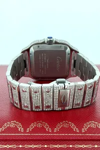 Santos De Cartier 38mm Stainless Steel -FULL DIAMOND - 2025 Box & Papers Model: WSSA-0018