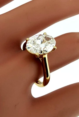 3.06ct Lab Grown Diamond & 18ct Gold Solitaire 5.1g