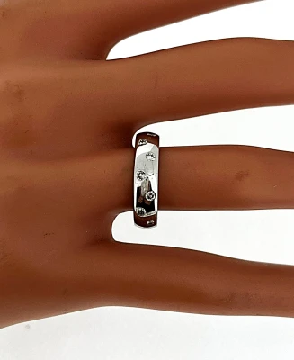 0.07ct Diamond & 18ct White Gold 5mm Court Band 6.3g