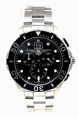 Tag Heuer 43mm Aquaracer Chonograph Grand- Stainless Steel - 2015 Box & Papers Model: CAN1010