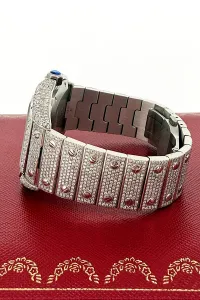 Santos De Cartier 38mm Stainless Steel -FULL DIAMOND - 2025 Box & Papers Model: WSSA-0018