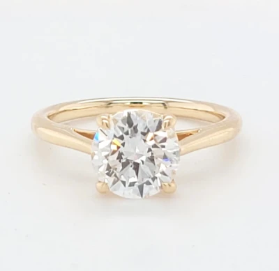 2.00ct Lab Grown Diamond & 9ct Gold Solitaire Ring 2.7g Size M