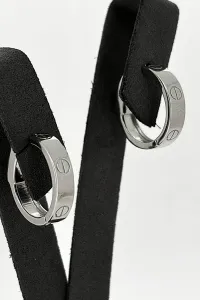 Solid Silver Hinged Screw Style Hoop Earrings 8.2g ( 20 x 20 x 5.0mm)