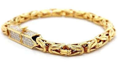 1.40ct Lab Grown Diamond & 9ct Gold Fancy Bracelet 33.1g 8 Inch