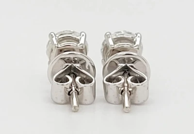 1.00ct Lab Grown Diamond & Platinum Solitaire Stud Earrings 2.6g