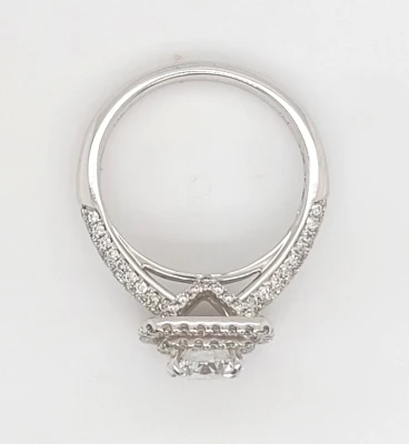 2.00ct Lab Grown Diamond & 14ct White Gold Halo Solitaire Ring 4.2g