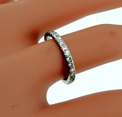 0.30ct Diamond & Platinum 2.0mm Eternity/Wedding Band 3.0g