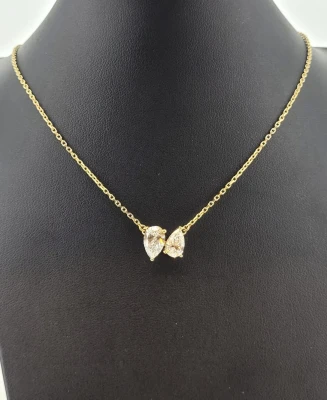 2.59ct Lab Grown Diamond & 18ct Gold "Toi et Moi" Necklace by Brown & Newirth