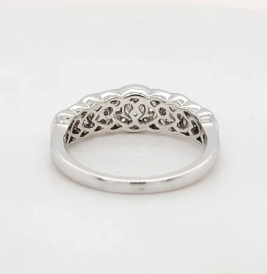 0.71ct Diamond & 18ct White Gold Cluster Eternity Ring 3.5g