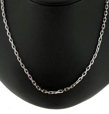 9ct White Gold 2.0mm Diamond Cut Belcher Chain 18 Inch