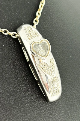 0.10ct Diamond & 9ct White Gold LOVE Pendant (27 x 8.0 x 7.1mm ) 3.95g