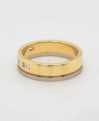 0.32ct Diamond & 18ct Yellow & White Gold Eternity/Wedding Band 6.1g