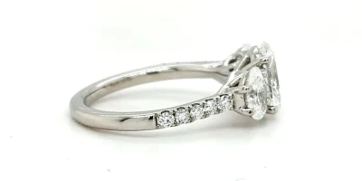 2.75ct Lab Grown Diamond & Platinum Trilogy Ring 6.2g
