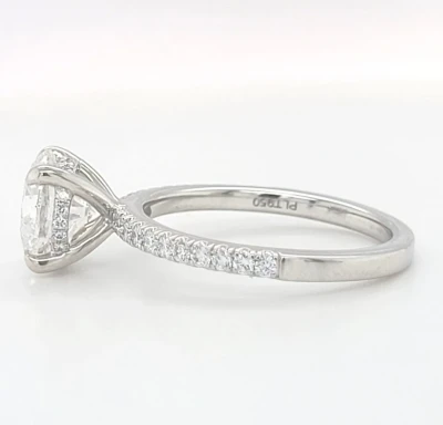 2.30ct Lab Grown Diamond & Platinum Solitaire Ring 4.9g Size M