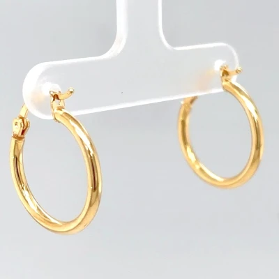 9ct Gold  ( 20mm x 2.1mm) Hoop Earrings 0.8g
