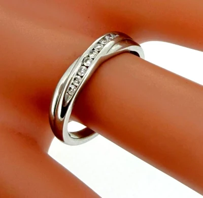 0.10ct Diamond & 9ct White Gold Eternity/Wedding Band  2.2g