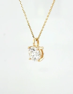 1.50ct Lab Grown Diamond & 9ct Gold Solitaire Pendant 16/18 Inch