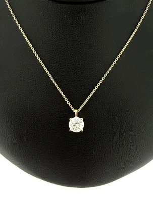 0.75ct Lab Grown Diamond & 9ct Gold Solitaire Diamond Pendant 16/18 Inch