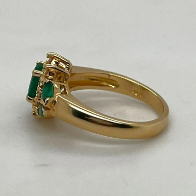 1.40ct Emerald & 0.80ct Diamond Dress Ring 14ct Gold 5.2g