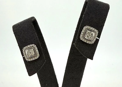 0.50ct Diamond & 9ct White Gold Halo Stud Earrings 3.0g ( 8.6mm x 8.6mm)