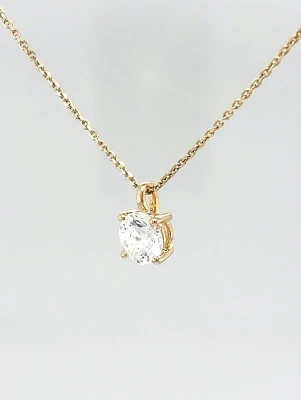 0.75ct Lab Grown Diamond & 9ct Gold Solitaire Diamond Pendant 16/18 Inch