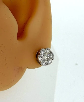 0.52ct Diamond & 18ct White Gold Cluster Studs 2.1g