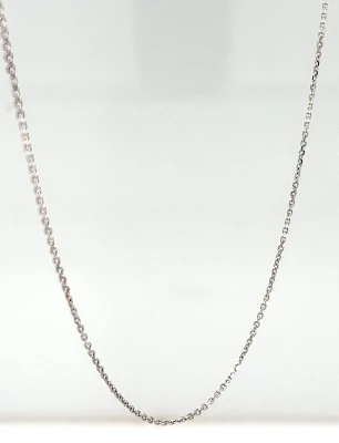 9ct White Gold 0.8mm Traditional Curb Chain 16/18 Inch