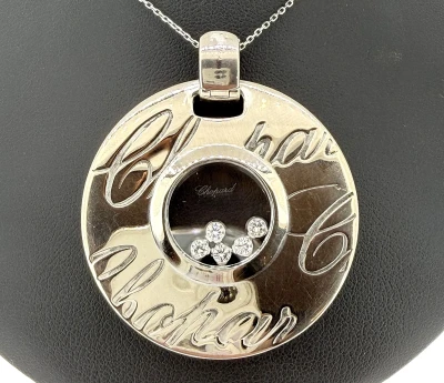 0.50ct Diamond & 18ct White Gold CHOPARD Pendant 28.9g