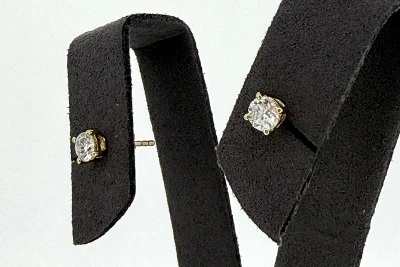 0.50ct Lab Grown Diamond & 9ct Gold Solitaire Stud Earrings 0.8g