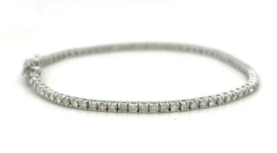 2.00ct Diamond & 18ct White Gold Tennis Bracelet 7.25 inch 8.0g