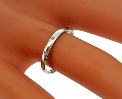 0.10ct Diamond & Platinum 2mm Wedding Band 1.6g