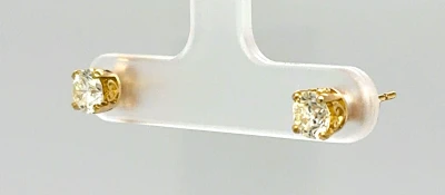 1.04ct Diamond & 18ct Gold Solitaire Stud Earrings 1.3g