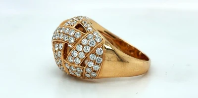 1.79ct Diamond & 18ct Rose Gold Dress Ring 8.8g