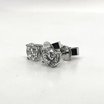 2.02ct Lab Grown Diamond & Platinum Stud Earrings 2.6g