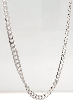 9ct White Gold 3.8mm Traditional Curb Chain 12.2g 24Inch