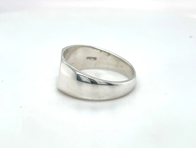 10mm Sterling Silver Signet Ring 7.7g