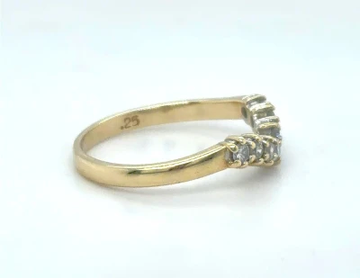 0.25ct Diamond 9ct Gold Wishbone Ring 1.7g
