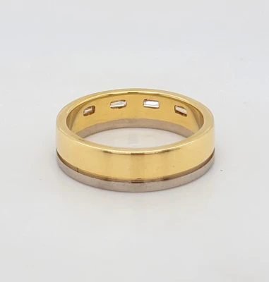 0.32ct Diamond & 18ct Yellow & White Gold Eternity/Wedding Band 6.1g