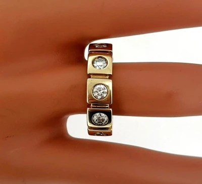 0.75ct Diamond & 9ct Rose Gold 6mm Section Band 9.2g