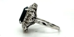 3.00ct Sapphire & 1.25ct Diamond Large Dress Ring-18ct White Gold 8.2g