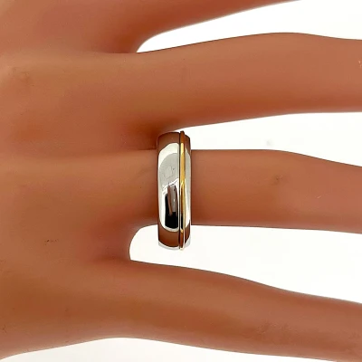 Platinum & 18ct Gold Courted Wedding Band -9.8g