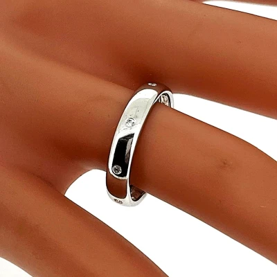 0.08ct Diamond & 18ct White Gold 4mm Court Wedding Band 2.4g