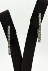 Solid Silver & Cubic Zirconia Hinged Hoop Earrings 7.9g ( 31 x 31 x 2.5mm )