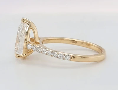 2.34ct Lab Grown Diamond & 9ct Gold Solitaire Ring 2.8g Size M