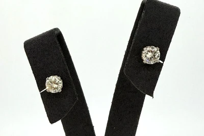 1.39ct Diamond & 18ct White Gold Solitaire Stud Earrings 1.8g