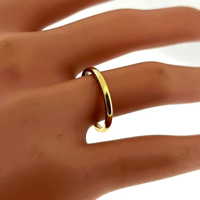 18ct Yellow Gold 2mm Traditional Court Wedding Band 2.4g