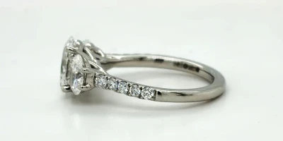 2.75ct Lab Grown Diamond & Platinum Trilogy Ring 6.2g
