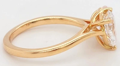 1.89ct Lab Grown Pink & White Diamond & 18ct Rose Gold  "Toi et Moi" Solitaire Ring 3.6g