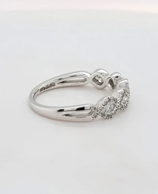 0.65ct Diamond & Platinum Halo Wedding/Eternity Ring 4.1g